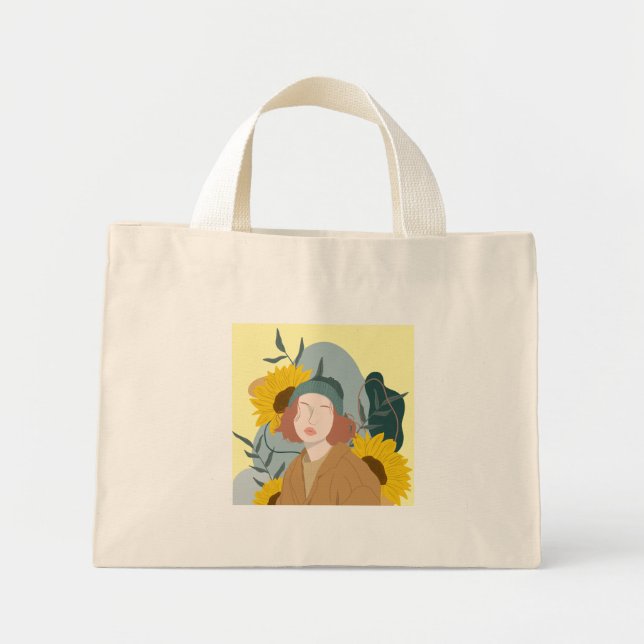 Sonnenscheinmädchen Tote Bag Mini Stoffbeutel (Vorne)