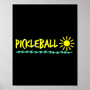 Sonnenscheinwellen und Pickleball-Langarmshirt Poster