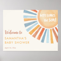 Sonnenschienenjunge Babydusche hier kommt der Sohn