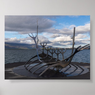 Sonnenschiff-Denkmal in Reykjavík Poster