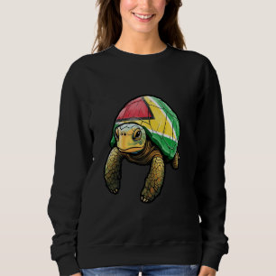 Sonnenschildkröte mit der Flagge von Guyana Cooler Sweatshirt