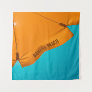 Sonnenschirm aus Orangenbanane Wandteppich