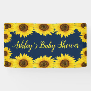 Sonnenschirm-Baby-Shower-Rückwand Navy Blumenrequi Banner