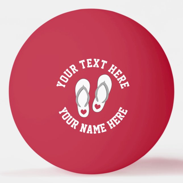 Sonnenschirme aus rotem Herzen Logo für Tischtenni Tischtennisball (Vorderseite)