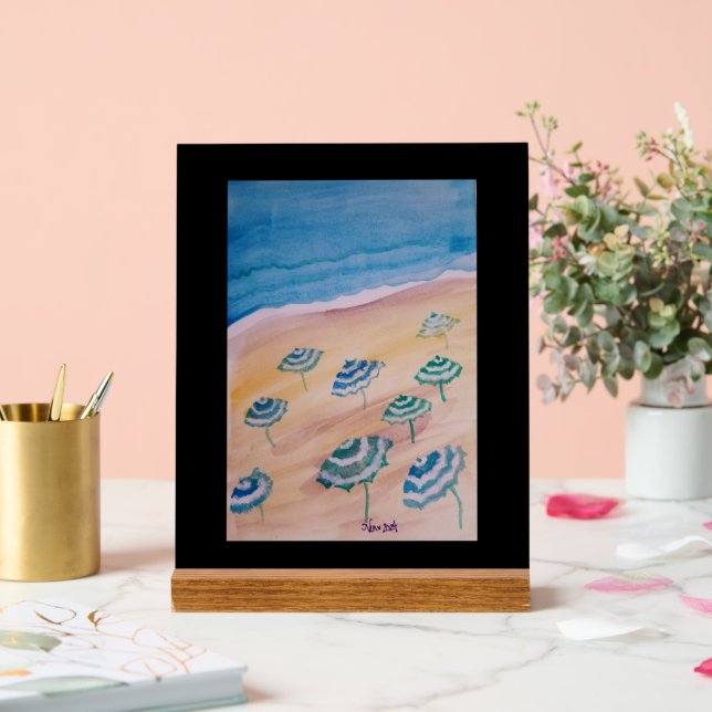 Sonnenschirme in Aquarellform Acrylschild (Hochzeit)