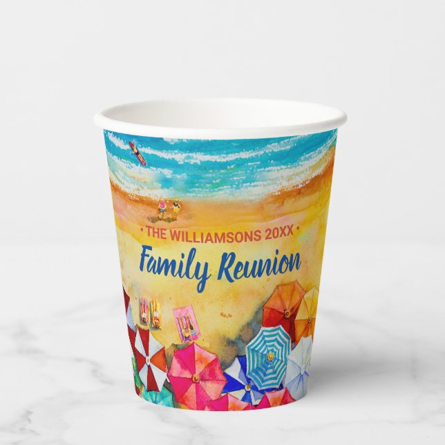 Sonnenschirme Pappbecher (Vorderseite)