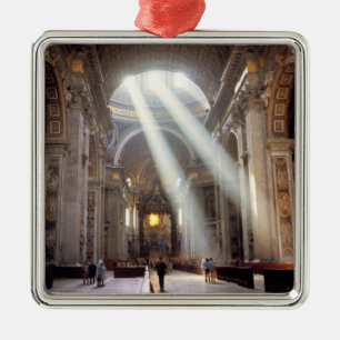 Sonnenschirme schütteln durch die Fenster Silbernes Ornament