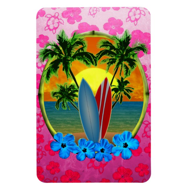 Sonnenschirme und Surfbretter Magnet (Vertikal)