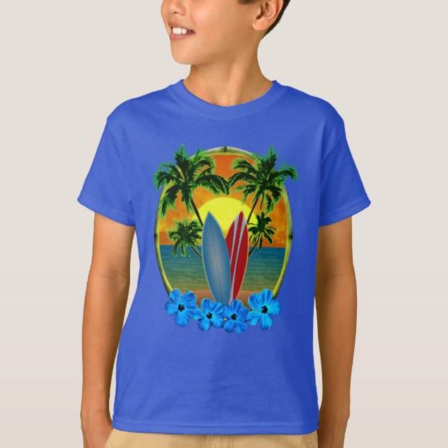 Sonnenschirme und Surfbretter T-Shirt (Vorderseite)