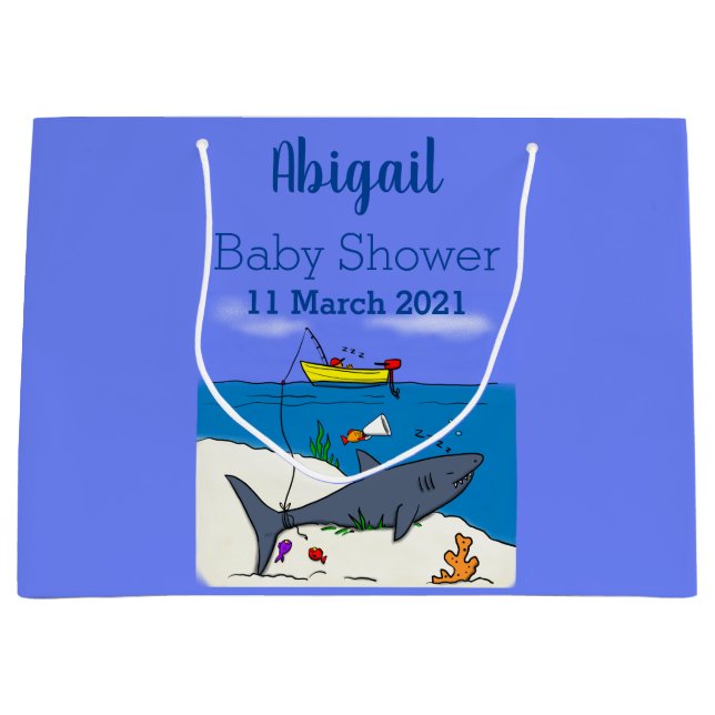 Sonnenschlafhai und Fischerei Cartoon Große Geschenktüte (Vorderseite)