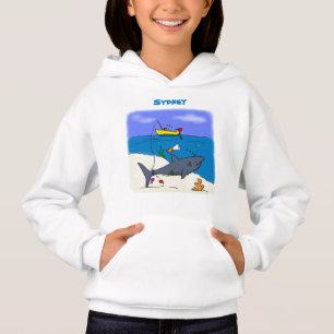 Sonnenschlafhai und Fischerei Cartoon Hoodie