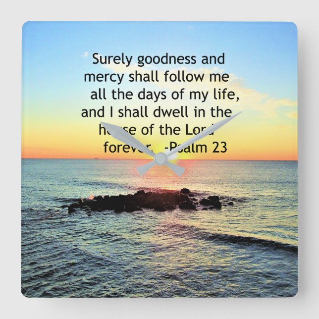 SONNENSCHLAG AUF DEM OCEAN-23. PSALM-FOTO QUADRATISCHE WANDUHR (Vorderseite)