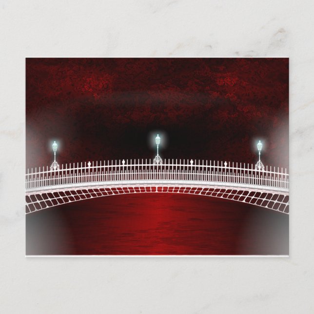 SONNENSCHLAG ÜBER DER HAPENNY-BRÜCKE POSTKARTE (Vorderseite)