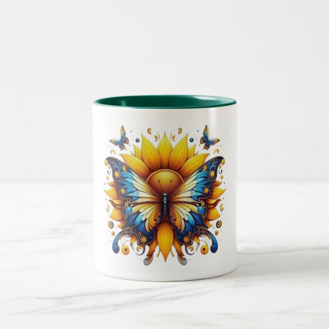 Sonnenschmetterling Zweifarbige Tasse (Mittel)