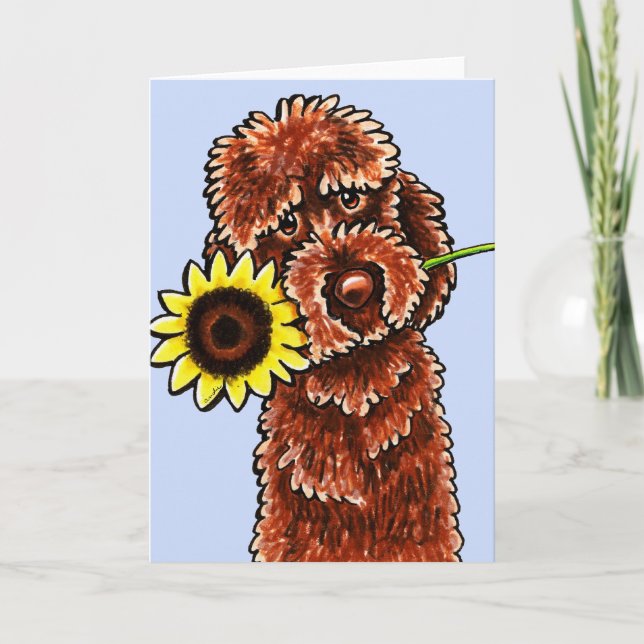Sonnenschokolade Labradoodle Off-Leash Art™ Karte (Vorderseite)