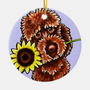 Sonnenschokolade Labradoodle Off-Leash Art™ Keramikornament