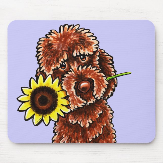 Sonnenschokolade Labradoodle Off-Leash Art™ Mousepad (Vorne)