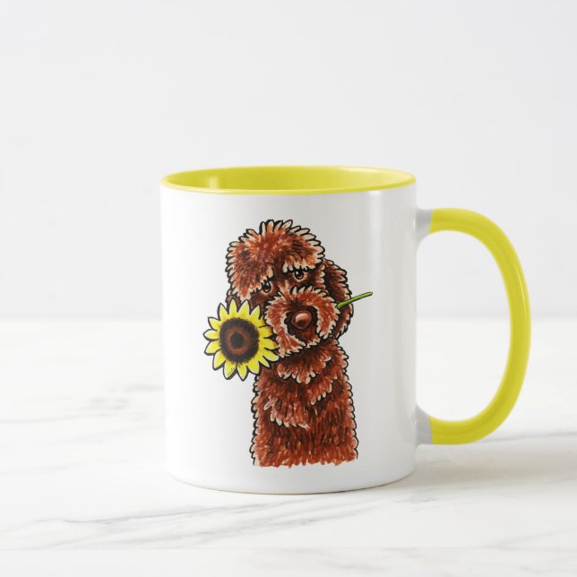 Sonnenschokolade Labradoodle Off-Leash Art™ Tasse (Rechts)