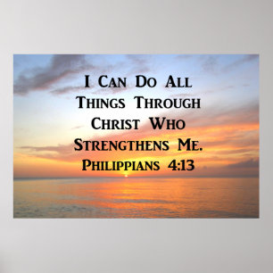 SONNENSCHREIBEN AUF DEN OZEANER PHILIPPIANS 4:13 S POSTER