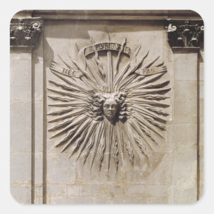 Sonnenschutz von der Fassade Quadratischer Aufkleber
