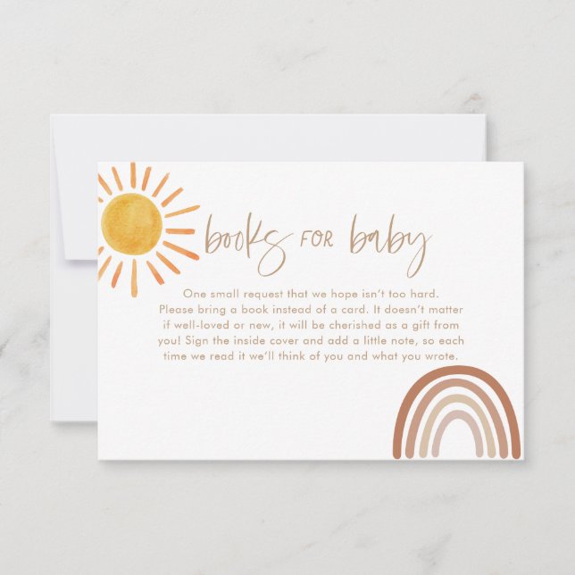 Sonnenschutzbücher für Babykarte | Buchanfrage ein Einladung (Vorderseite)