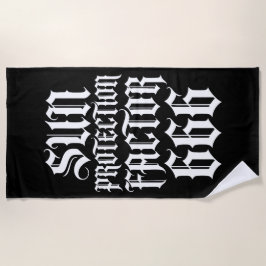 Sonnenschutzfaktor 666 Gothic-Typografie-Design Strandtuch