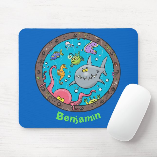 Sonnenseebewohner unter Wasser Cartoon 2 Mousepad (Mit Mouse)