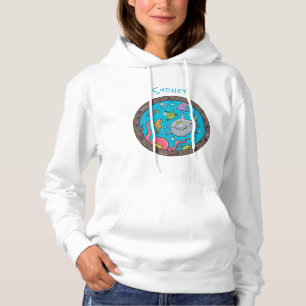Sonnenseebewohner unter Wasser zeichnend Cartoon Hoodie
