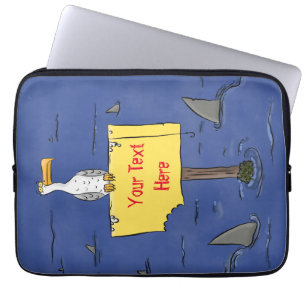 Sonnensevogel umgeben von Haifischen Cartoon Laptopschutzhülle
