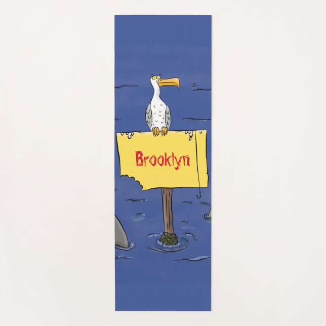 Sonnensevogel umkreist von Haifischen Cartoon Yogamatte (Vorderseite)