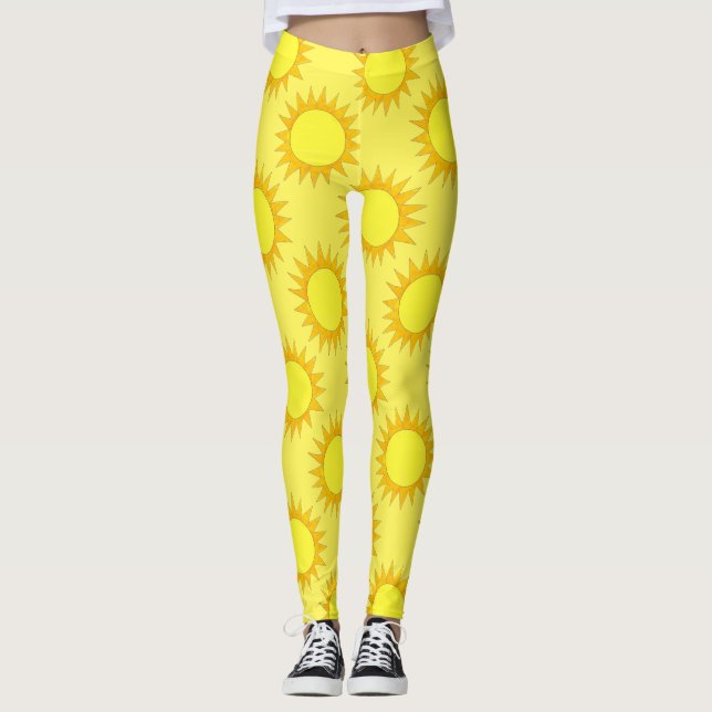 Sonnensonnenschirme Gelbe Sonne Sonnige Leggings (Vorderseite)