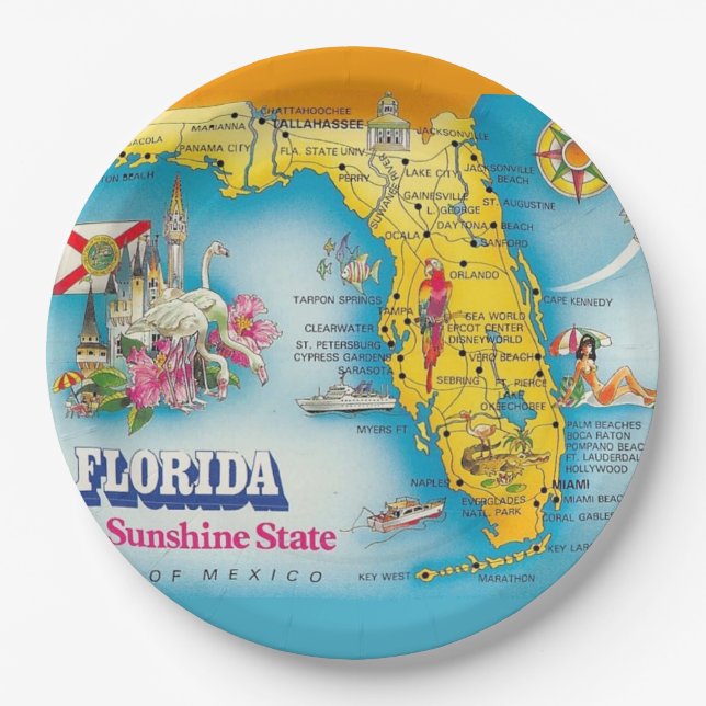 Sonnenstaat - Florida  Pappteller (Vorderseite)