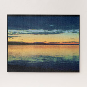 SONNENSTAND IM ABEND AUF DER SEE VON CAYUGA PUZZLE