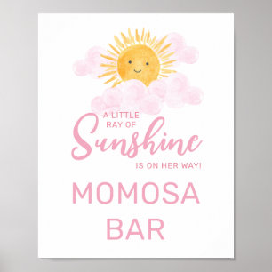 Sonnenstrahl-Baby-Party-Einladung Momosa Bar Poster