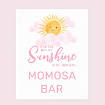 Sonnenstrahl-Baby-Party-Einladung Momosa Bar
