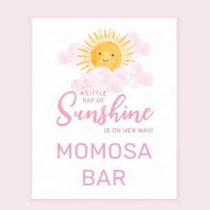 Sonnenstrahl-Baby-Party-Einladung Momosa Bar Poster