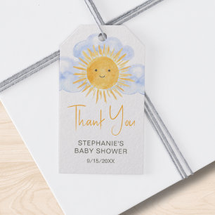 Sonnenstrahl-Baby-Shower-Dankeschön Geschenkanhänger