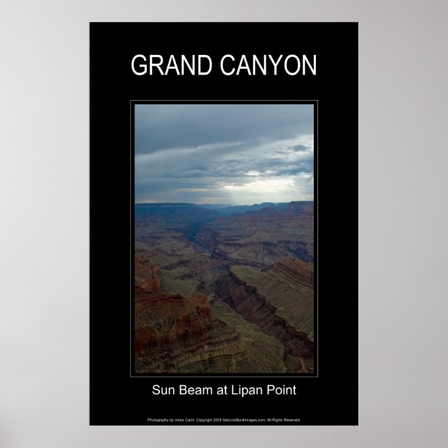 Sonnenstrahl bei Lipan Point 4859 Black Poster (Vorne)