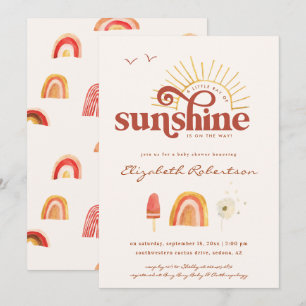 Sonnenstrahl Boho-Baby-Party Einladung