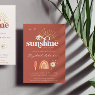 Sonnenstrahl Boho-Baby-Party Einladung