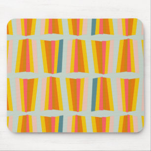 Sonnenstrahl Citrus Gold Orange auf vintage-blau Mousepad