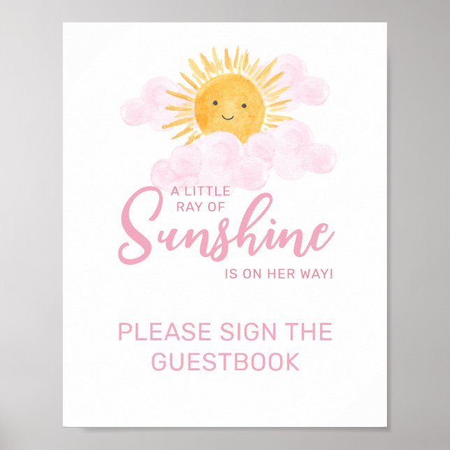 Sonnenstrahl-Gästebuch-Unterschrift Poster (Vorne)