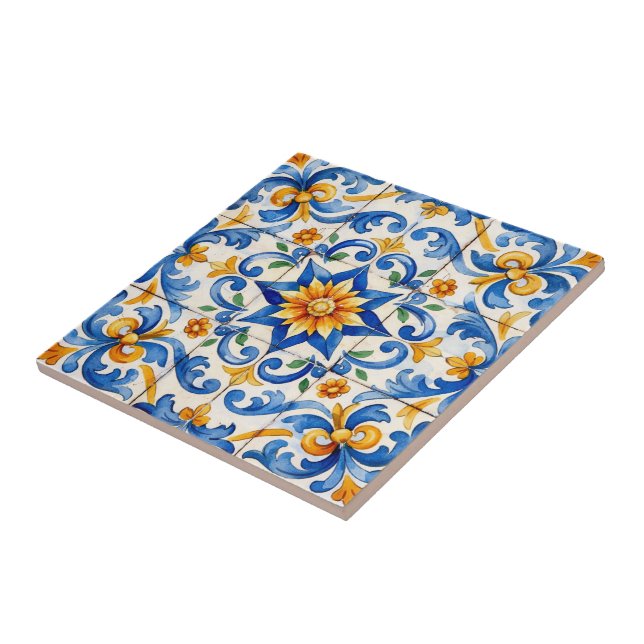 Sonnenstrahl Gewürz Azulejo  Fliese (Seite)