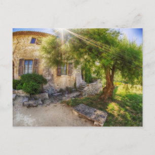 Sonnenstrahl in der Abtei St. Hilaire Frankreich Postkarte
