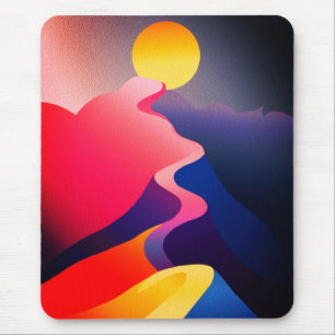Sonnenstrahl - Lebhafter Abstrakter Berg Mousepad