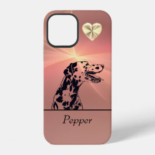 Sonnenstrahl Rosa getuschte Dalmatiner-Hund iPhone 12 Hülle