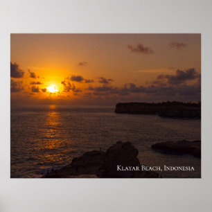 Sonnenstrahl Sonnenuntergang Himmel Ozean Felsen D Poster