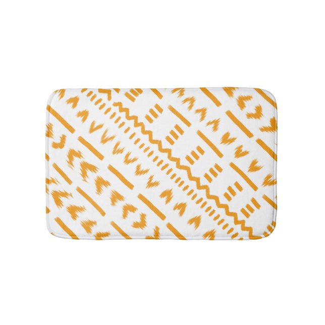 Sonnenstrahlen afrikanisches Muster in Weiß Badematte (Vorderseite)