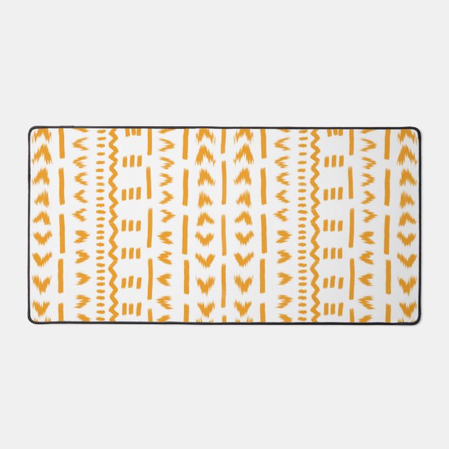 Sonnenstrahlen afrikanisches Muster in Weiß Schreibtischunterlage (Vorderseite)