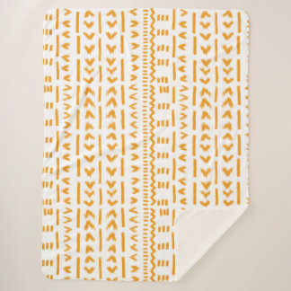 Sonnenstrahlen afrikanisches Muster in Weiß Sherpadecke